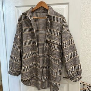 Oversized plaid shacket